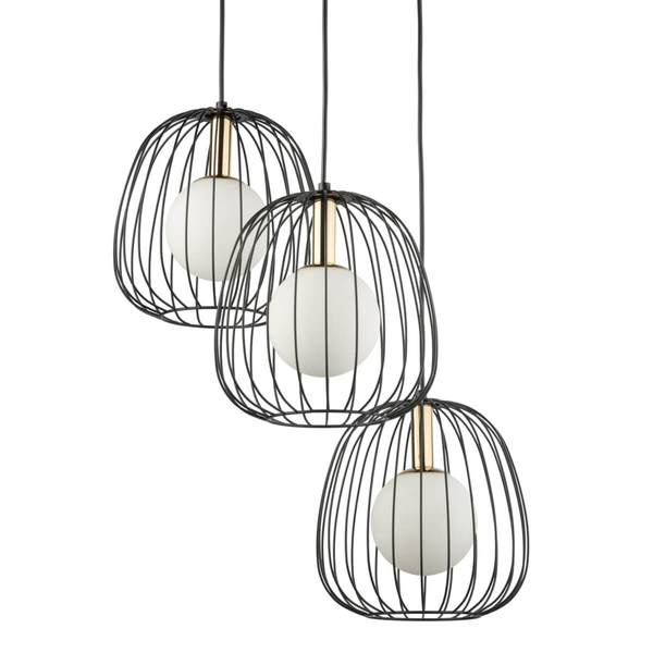 Wisząca lampa kaskadowa Bell 40729 Sigma druciak czarna złota
