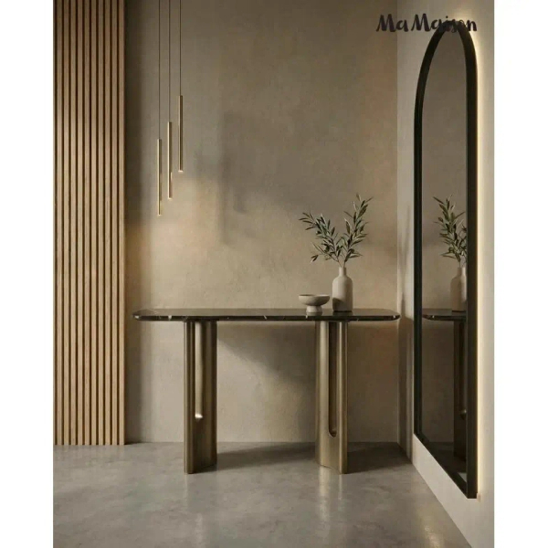 Czarna komoda ESSENZA MM001501100386 złota dekor marmuru 150cm