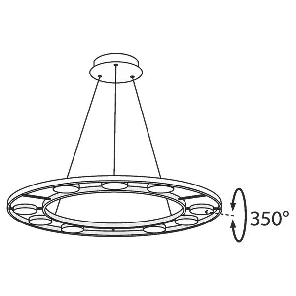 Okrągła lampa wisząca Fad MOD070PL-L63B3K LED 63W czarna