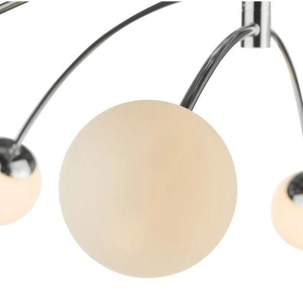 Molekułowa lampa sufitowa PUGLIA chromowana szklana G9 6-punktowa do jadalni PUG6450