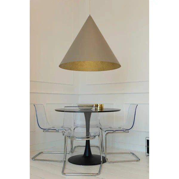 Sypialniana wisząca lampa VESUVIO 41060 trójkątna szara złota