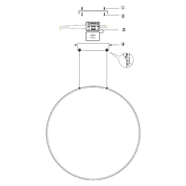 Loftowa lampa wisząca MIRROR LP-999/1P S BK Light Prestige LED 35W 3000K IP44 metalowa oprawa zwis okrągły do łazienki czarna