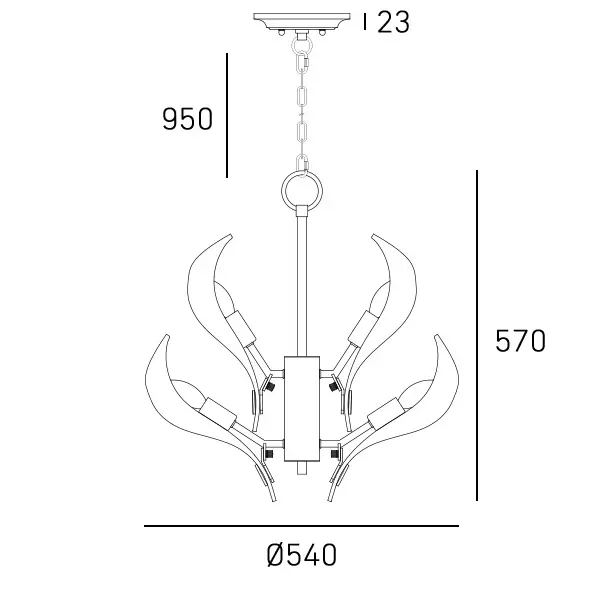Żyrandol dekoracyjny Cannes P12746BR płatki przezroczysty mosiądz