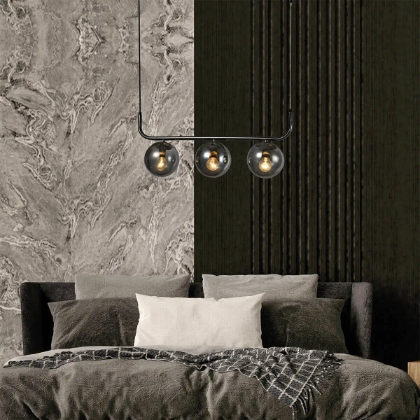 Potrójna lampa wisząca Alisa LP-005/3L grafit Light Prestige kule przydymiony grafit