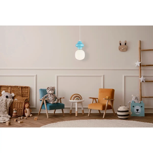 Lampa wisząca do salonu Latera PND-94331-1S-BLU ceramika niebieski