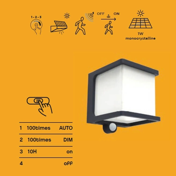 Balkonowa lampa ścienna Doblo 6940101125 LED 7,5W 4000K IP54 kostka szara
