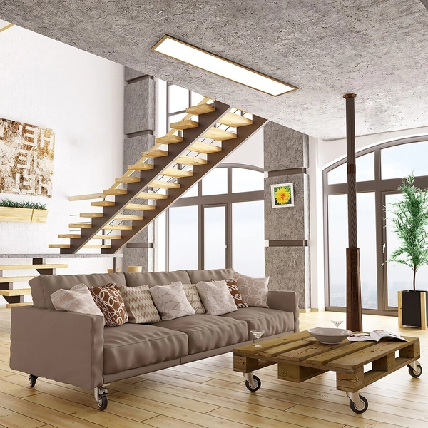 Prostokątny plafon pokojowy Almond 6909 LED 40W 4000K sufitowy drewno