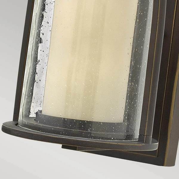 Kinkiet elewacyjny HK-QUINCY-S Hinkley szklany klosz brązowy