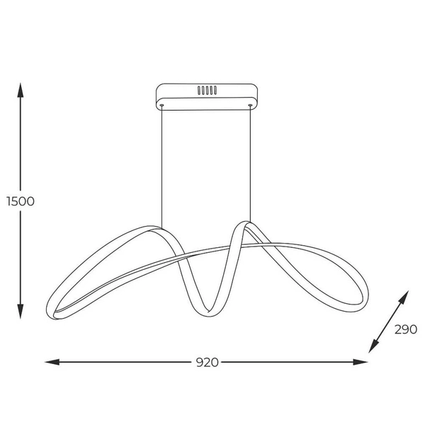 Nowoczesna lampa zwisowa Fermi 20026P-GD Zumaline LED 50W 3000-6000K złota