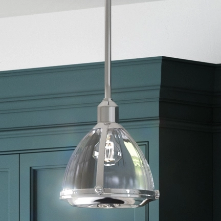 Salonowa lampa nad stół QN-ELROY-PN szklana nikiel