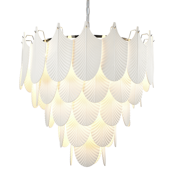 Wisząca lampa Palermo P21473WH Cosmolight ceramiczna liście białe