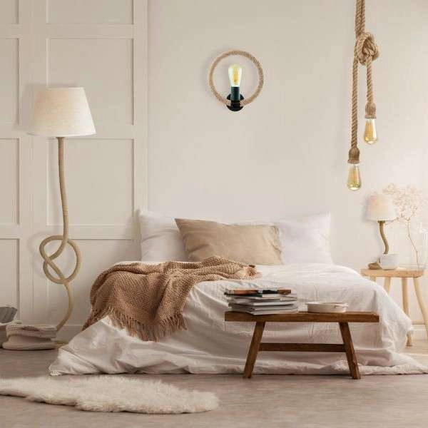 Kinkiet LAMPA ścienna ROPE ARTHUR 311450 Il mio marynistyczna OPRAWA okrągła pierścień ring lina beżowa