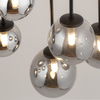 Kulista lampa sufitowa do salonu Tulia 33502 Sigma szklana czarna szara