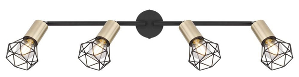 Lampa sufitowa ruchoma Xara 54802S-4AB listwa czarna mosiądz