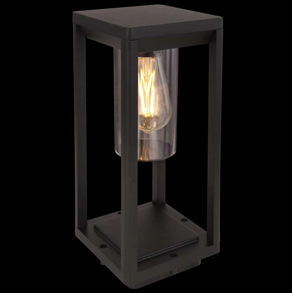 Stojąca LAMPA ogrodowa CANDELA 3135S1 Globo metalowa OPRAWA prostokątna outdoor IP44 czarna