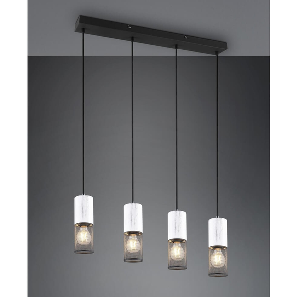 Metalowa lampa wisząca tuby Tosh 304300434 biały czarny