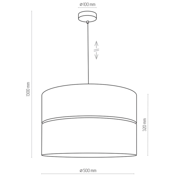 Okrągła lampa wisząca Hilton 4346 TK Lighting z tkaniny czarna złota