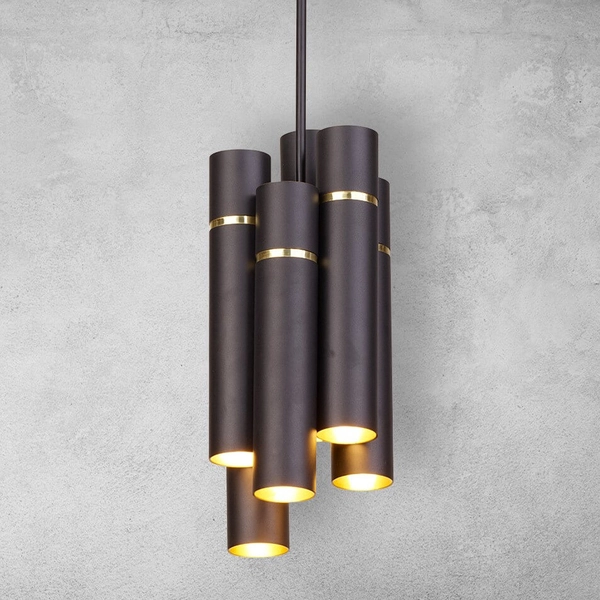 Zawieszana lampa Lynx MZ5004 Milagro sopelki mosiądz czarny złoty