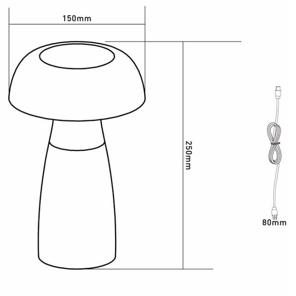 Stołowa lampa grzybek Gixi 28072 LED 1,5W CCT do salonu przezroczysty