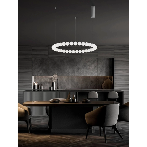 Okrągła lampa wisząca z kulami Moca LE43463 LED 72W 3000K salonowa biała