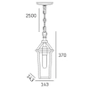 Wisząca lampa salonowa Zurich P01623BK Cosmolight metal IP23 szkło czarny