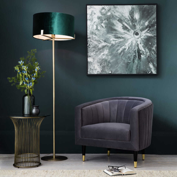 Salonowa lampa podłogowa Hayfield 95838 Endon zielona mosiądz