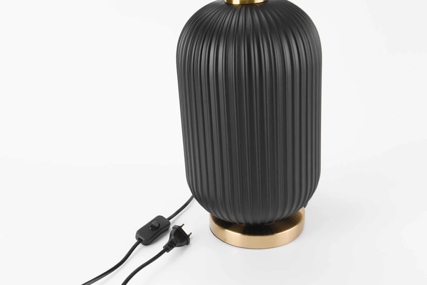 Stołowa lampa Tamiza LP-1515/1T big abażurowa czarna złota