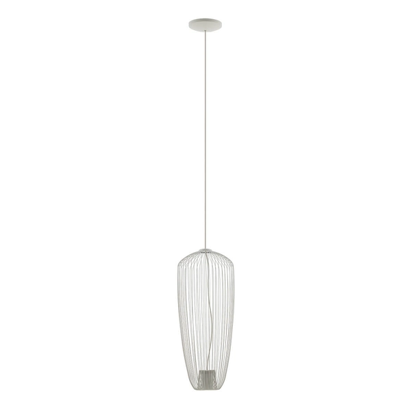 Lampa wisząca nad stół Pumpkin 11242 Nowodvorski druciana do jadalni jasna szara