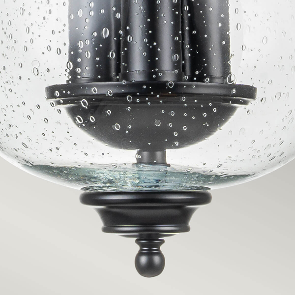 Retro lampa sufitowa Pickering Lane FE-PICKERING-LANE-SF-BLK Feiss czarny przezroczysty