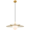LAMPA wisząca SARAH MDM-4000/1 GD Italux druciana OPRAWA szklana kula ball ZWIS loft kapelusz złoty biały
