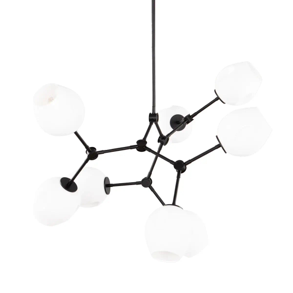 Nowoczesna wisząca lampa Ferral PND-75075-8-BK-WG do jadalni czarna biała