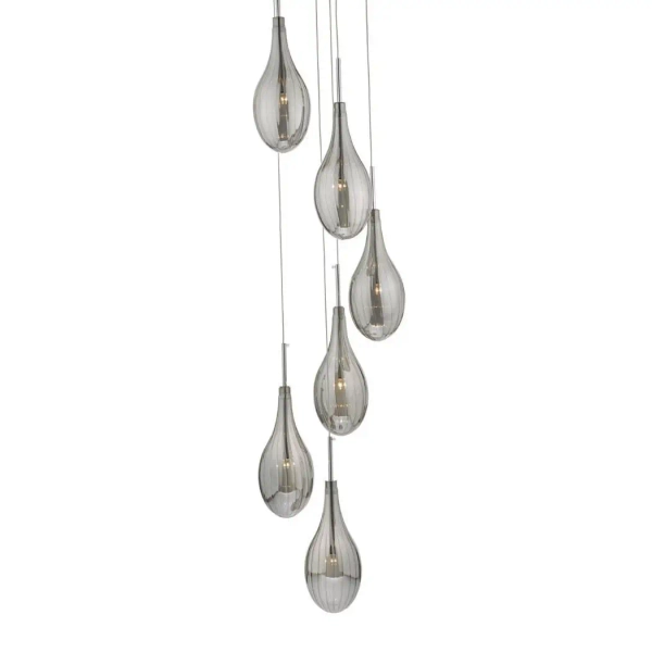 Wisząca lampa kaskadowa Seta SET6410 do salonu krople chrom