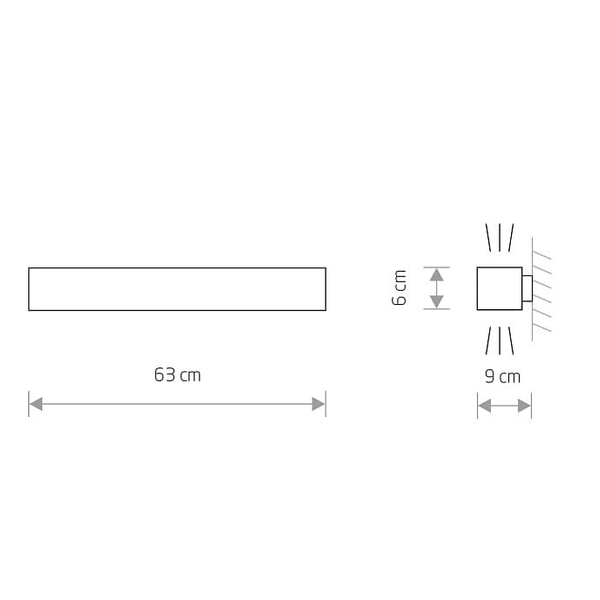 Kinkiet góra dół Soft Wall 7541 Nowodvorski podłużny metalowy biały