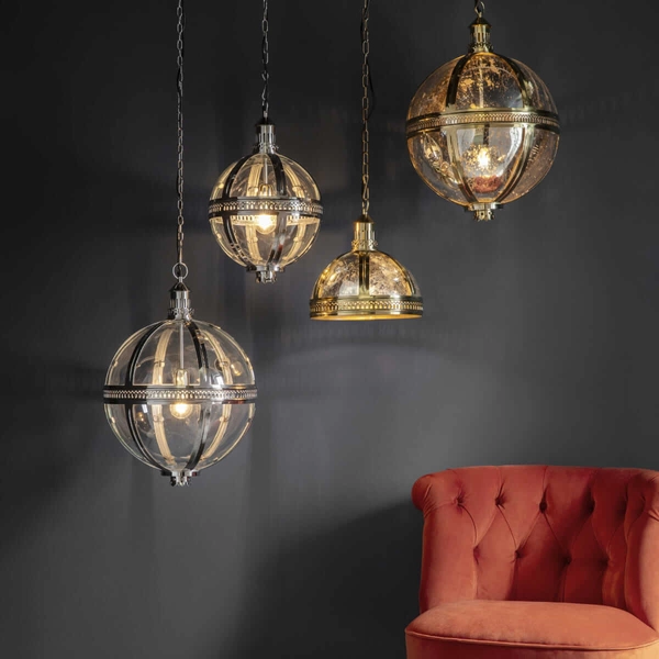 Lampa zwisająca kula Vienna 73108 Endon metalowa przezroczysta chrom