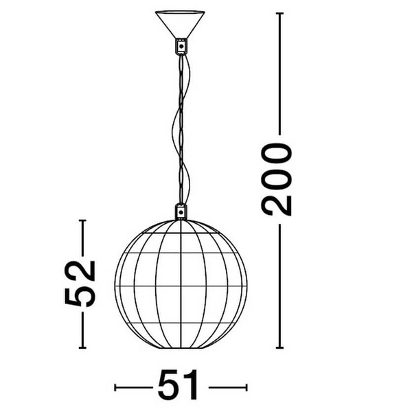 Okrągła lampa wisząca GUARDIA LE44576 ball kula naturalna czarna