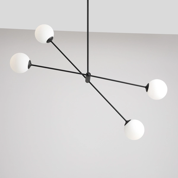 Metalowa lampa wisząca Ohio 1081PL_L1 Aldex sticks do pokoju czarna biała