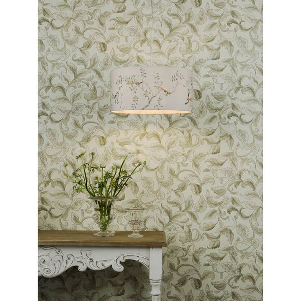 Materiałowy klosz do lampy regulowana Marble MAR1629-EH Dar Lighting motyw kwiatowy szary