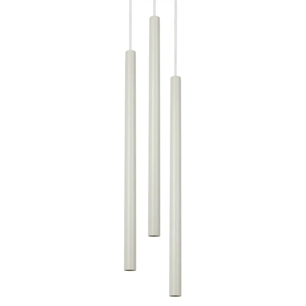 Potrójna lampa wisząca Sopel 3 41198 tubki kaskada szara beżowa