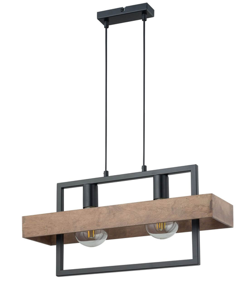 Prostokątna lampa wisząca Robin 32216 boho drewniana czarna