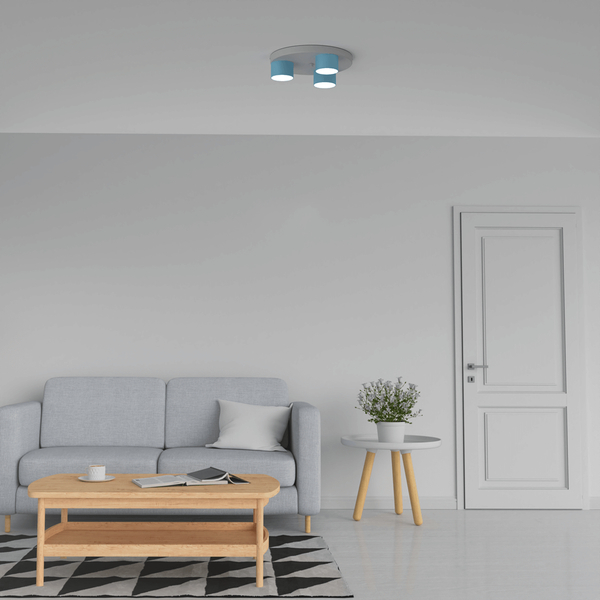 Sufitowa lampa nowoczesna Dixie do pokoju biała niebieska