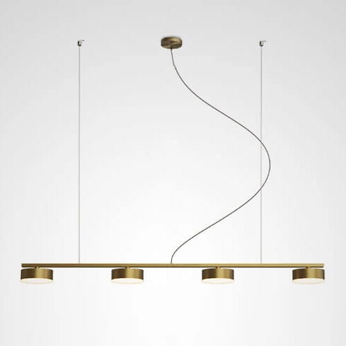 Wisząca lampa nowoczesna CGSPOT4H LED dyski mosiądz