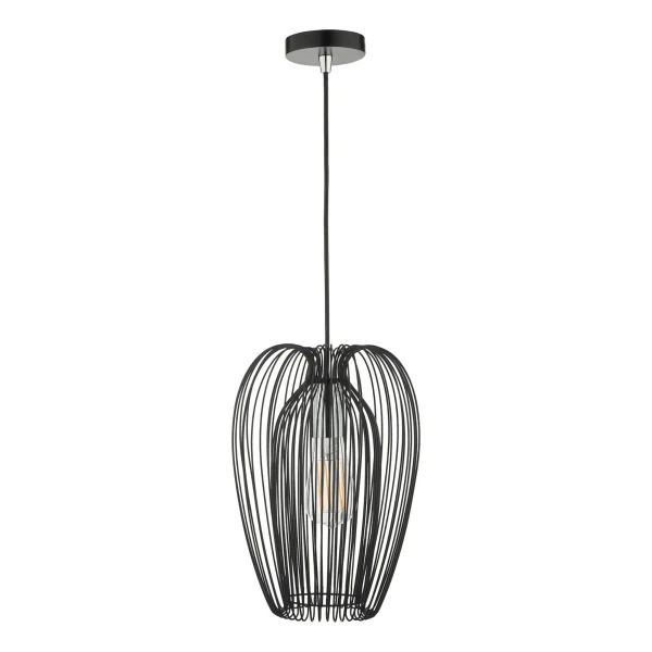 Druciana lampa wisząca Ero ERO0122 do jadalni czarny chrom