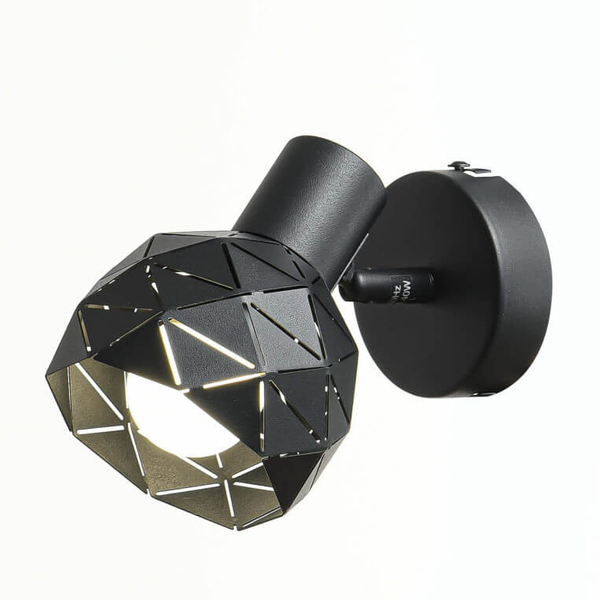 Regulowana LAMPA ścienna REUS LP-8069/1WS BK Light Prestige metalowa OPRAWA geometryczny kinkiet czarny