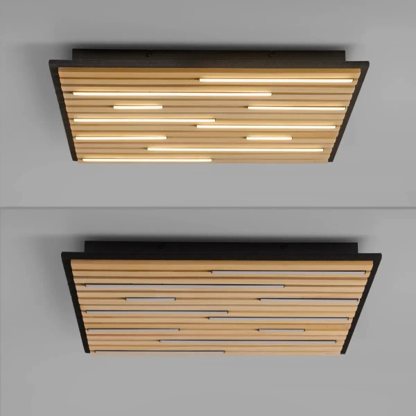 Sufitowa lampa sterowana pilotem Q-AKUSTIK brązowa 6423-79 1xLED 35W 2700-5000K kwadratowa