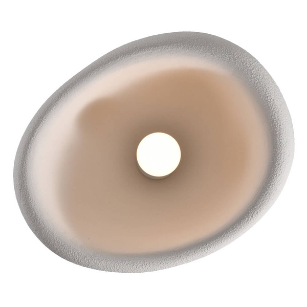 Sufitowa lampa kopuła STONE DN426-40C metalowa kamień biała