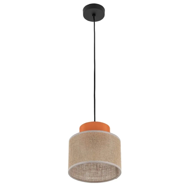 Ekologiczna lampa wisząca Duo 3255 naturalna juta pomarańczowy