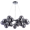 Loftowa LAMPA wisząca CABELLA PND-5252-25-CH+SMK Italux szklana OPRAWA molekuły zwis bubbles kule balls chrom przydymiony