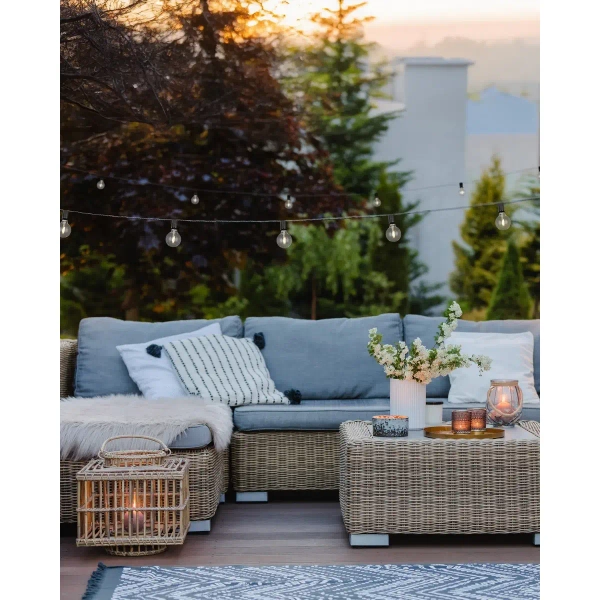 Zewnętrzna girlanda z żarówkami MOOD R74761132 IP44 do ogrodu czarny