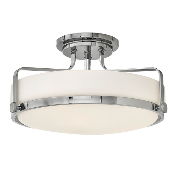 Metalowa lampa sufitowa Harper HK-HARPER-SFM-CM Hinkley szkło biały chrom