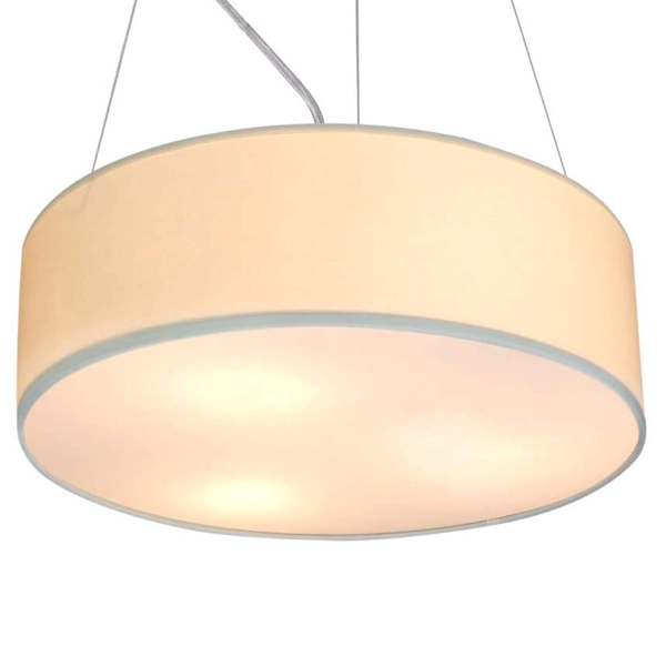 Abażurowa lampa wisząca KIOTO 31-67739 okrągła zwis kremowa
